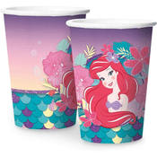 12 Copos Pequena Sereia Ariel Festa De Aniversário 180 ML