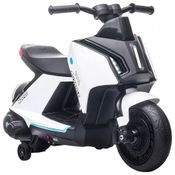 Moto Elétrica Infantil a Bateria 6V com Sons e Luzes, Idade Rec 2 a 4 anos, Branca, AOSOM, Branco