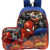 Kit Mochila de Costa Grande+Lancheira Homem Aranha X2 Xeryus