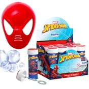 Kit 12 Máscaras e 12 tubos Bolhas de Sabão Homem Aranha para Festa Infantil