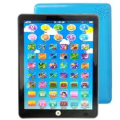 Teclado Tablet iPad Infantil Bilíngue Educativo de Brinquedo Azul