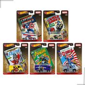 Hot Wheels Premium 2021 Pop Culture Marvel kit c/5 carrinhos