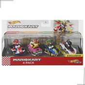 Hot Wheels Kit Mario Kart c/ 4 carrinhos Mattel GLN53