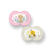 CHUPETA MAM 6 MESES FASE 2 BICO SILICONE SKINSOFT EMBALAGEM DUPLA Cor:Gato - Abelha
