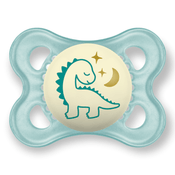 CHUPETA MAM 0-6 MESES NIGHT BRILHA ESCURO TAMANHO 1 BICO SILICONE SKINSOFT EMBALAGEM UNITÁRIA Cor:Azul