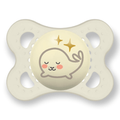 CHUPETA MAM 0-6 MESES NIGHT BRILHA ESCURO TAMANHO 1 BICO SILICONE SKINSOFT EMBALAGEM UNITÁRIA Cor:Neutra