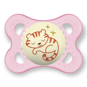 CHUPETA MAM 0-6 MESES NIGHT BRILHA ESCURO TAMANHO 1 BICO SILICONE SKINSOFT EMBALAGEM UNITÁRIA Cor:Rosa