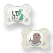 CHUPETA MAM 0-6 MESES FASE 1 BICO SILICONE SKINSOFT EMBALAGEM DUPLA Cor:Neutra Foca - Tiny Feet