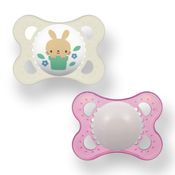 CHUPETA MAM 0-6 MESES FASE 1 BICO SILICONE SKINSOFT EMBALAGEM DUPLA Cor:Coelho - Rosa