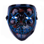 Máscara de Halloween Adulta The Purge Noite de Crime Com Led Azul