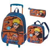 Kit Naruto Shippuden Mochila Infantil + Lancheira Naruto + Estojo Naruto Shippuden Datebayo 978C01 978C11 978C13