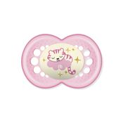 CHUPETA MAM NIGHT BRILHA ESCURO 6 MESES TAMANHO 2 BICO SILICONE SKINSOFT EMBALAGEM UNITÁRIA Cor:Rosa