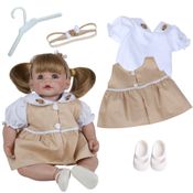 KIT ROUPA BONECA PARA REBORN 46/56CM - 5 ITENS - VESTIDO BORDADO - CASINHA 4