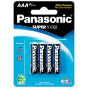 Pack Pilha Comum AAA Panasonic Super Hyper 4 Unidades