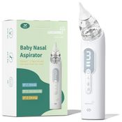 Aspirador Nasal Elétrico para Bebê HITOMI Recarregável com Música Calmante e 3 Modos de Sucção, Cinza