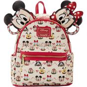 Mochila Escolar Infantil Loungefly Disney Turma do Mickey Mouse com Tiara da Minnie para Crianças a Partir de 5 Anos