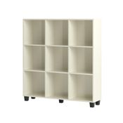 Estante Livreiro Baixa 100% MDF Estilo Industrial 9 Nichos C51 Off White - Pradel