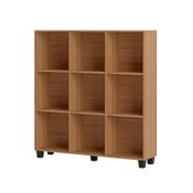Estante Livreiro Baixa 100% MDF Estilo Industrial 9 Nichos C51 Freijó - Pradel
