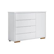 Cômoda Infantil 1 Porta 4 Gavetas Sloan M08 Branco Acetinado - Mpozenato