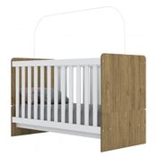 Berço Mini Cama Lunar H02 Rústico/Branco - Mpozenato