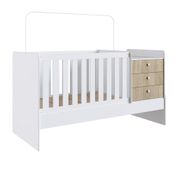 Berço Mini Cama Multifuncional Certificado pelo Inmetro BB680 Branco/Montreal - Completa Móveis