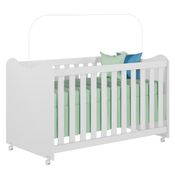 Berço Mini Cama com Rodízios Cristal Branco - PN Baby