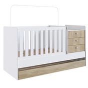 Berço Mini Cama Com Auxiliar Certificado pelo Inmetro BB690 Branco/Montreal - Completa Móveis