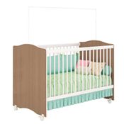 Berço Mini Cama Com Rodízios Certificado Pelo Inmetro Satriani M08 Branco/Almendra - Mpozenato