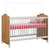 Berço com Rodízios Ternura Nature/Branco - PN Baby