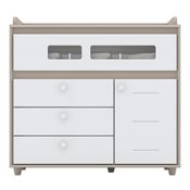 Comoda Infantil 1 Porta 4 Gavetas II712 Cristal Branco Henn