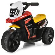 Moto Elétrica Infantil a Bateria 6V 3 Rodas com Sons e Luzes, Idade Rec 3 a 5 anos, HONEY JOY, Preto