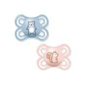 CHUPETA MAM PERFECT 0-6 MESES TAMANHO 1 BICO SILICONE EMBALAGEM DUPLA MENINO MENINA Cor:Urso - Esquilo