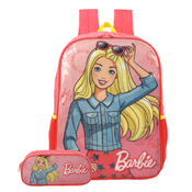 Mochila da Barbie Escolar com Estojo Vermelha - Luxcel