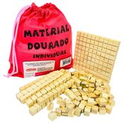 Material Dourado de Madeira Individual Com Sacola 111 Peças