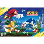Painel Decoração Parede Tecido Sonic 120cm x 80cm Festa Aniversário