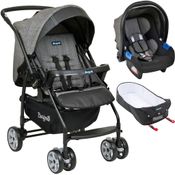 Carrinho de Bebe Burigotto Rio K Bebe Conforto Moises Preto