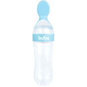 Mamadeira Colher Dosadora Papinha Bebê Silicone Azul Buba