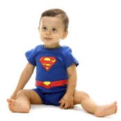 Fantasia Body Bebê Super Homem Mêsversário Super Heróis DC - M 3 - 6 Meses