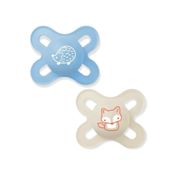 CHUPETA MAM START 0-2 MESES FASE 1 BICO SILICONE SKINSOFT EMBALAGEM DUPLA Cor:Azul Porco Esp - Neutra Raposa