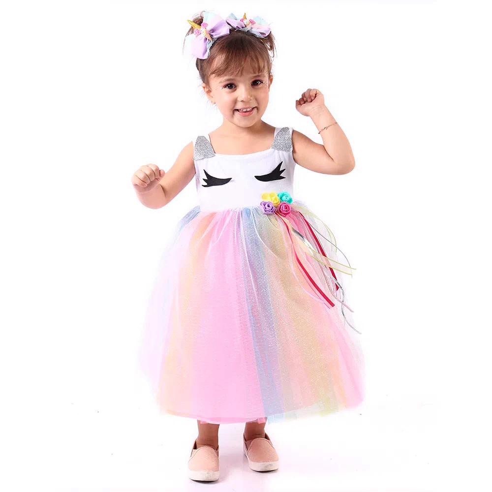 Fantasia Infantil Princesa Bela e a Fera Vestido Curto Feminino - G 9 - 12  - Ri Happy