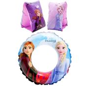 Kit Boia Circular e Boias de Braço Frozen Infantil Original