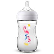 Mamadeira Pétala Avent Decorada 260mL 1m+ Desenho:Flamingo