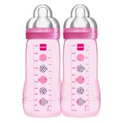 Mamadeira MAM Easy Active 330mL Menina Rosa BPA FREE C/ 2 un