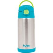 Copo Térmico Buba Infantil De Inox Com Canudo 400ml Azul