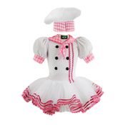 Fantasia Vestido Para Bebê Chef de Cozinha Feminina Com Chapéu - PP - 0 a 6 meses