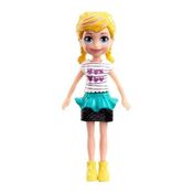 Boneca Polly Pocket Loira De Saia Verde Com Sapato Amarelo