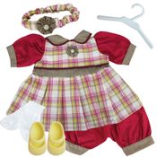 KIT ROUPA BONECA PARA REBORN 46/56CM - 6 ITENS - VESTIDO XADREZ - CASINHA 4