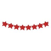 Faixa Banderola Decorativa Estrela 3D Vermelho 3,60m