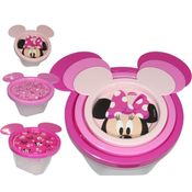 Conjunto 3 Potes Minnie Rosa C/ Orelhas Porta Lanche Escola