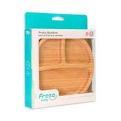 Kit Prato de Bambu e Colher Bamboo c/ Silicone - Freso Baby